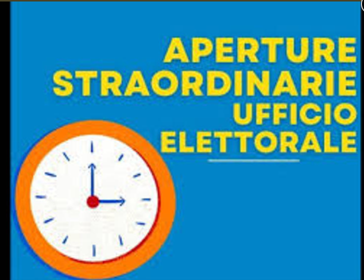 Orari di apertura straordinaria Ufficio Elettorale per le consultazioni referendarie dell'8 e 9 giugno 2025