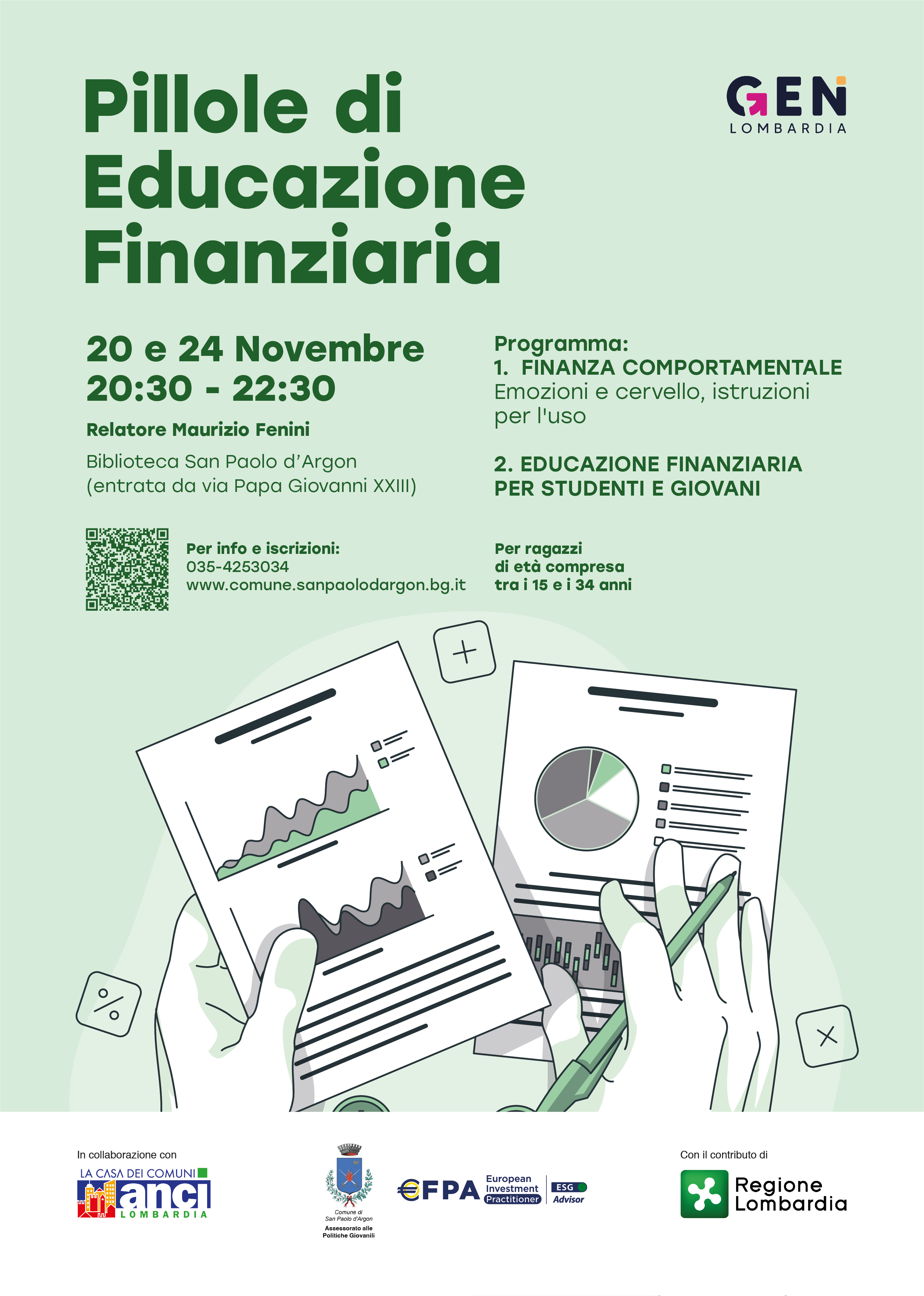 Lunedì 20 e venerdì 24 novembre c/o Biblioteca Comunale Don L. Cortesi dalle 20:30 alle 22:30